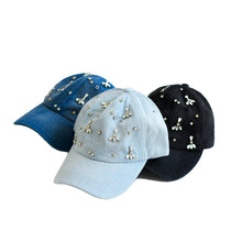 Load image into Gallery viewer, Crystal Denim Caps