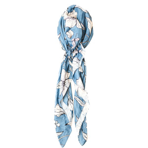 Dusty Blue Floral Tichels (Square w/ grip + Pretied w/ grip)*