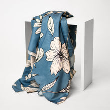 Load image into Gallery viewer, Dusty Blue Floral Tichels (Square w/ grip + Pretied w/ grip)*