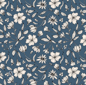 Dusty Blue Floral Tichels (Square w/ grip + Pretied w/ grip)*