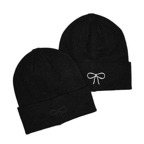 Embroidered Bow Beanie*