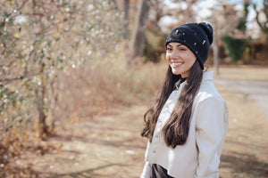 Luxe Crystal Cuffed Beanie*