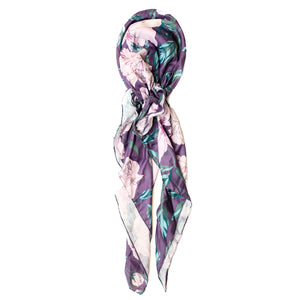 Plum Floral Tichels (Square w/ Grip + Pretied w/ Grip)*