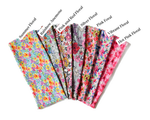 Assorted Floral Silky Crinkle Headbands (Standard Width + Skinny Width)